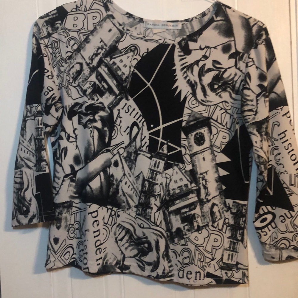 black and white shirt